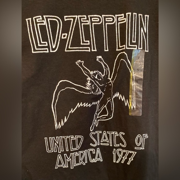LED ZEPPELIN OFFICIAL Black T-shirt S United States Of America 1977 2023 Reissue - Picture 2 of 5